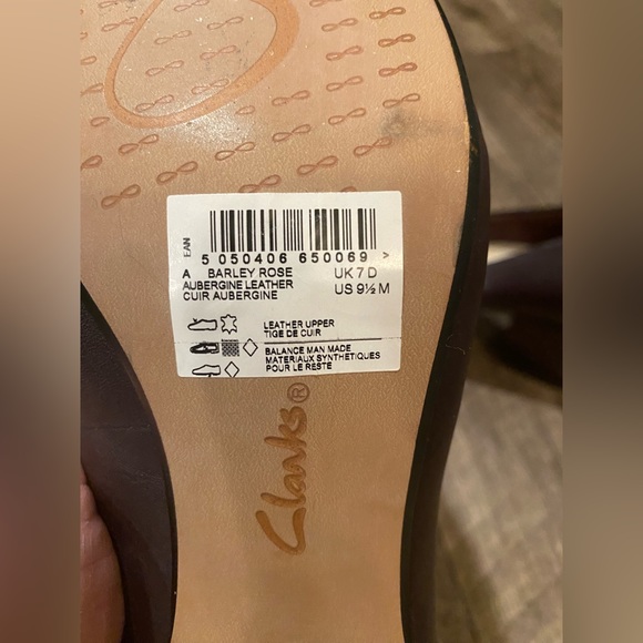 NEW Clarks somerset Women’s shoes round tow snake skin heel leather size 9 1/2 - Picture 6 of 7